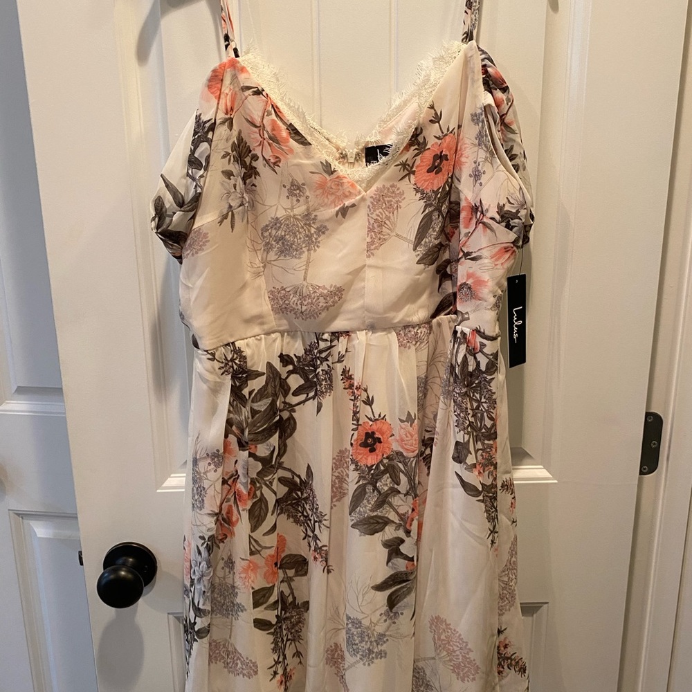 Lulu’s Verona Cream off the shoulder lace dress - Picture 5 of 5